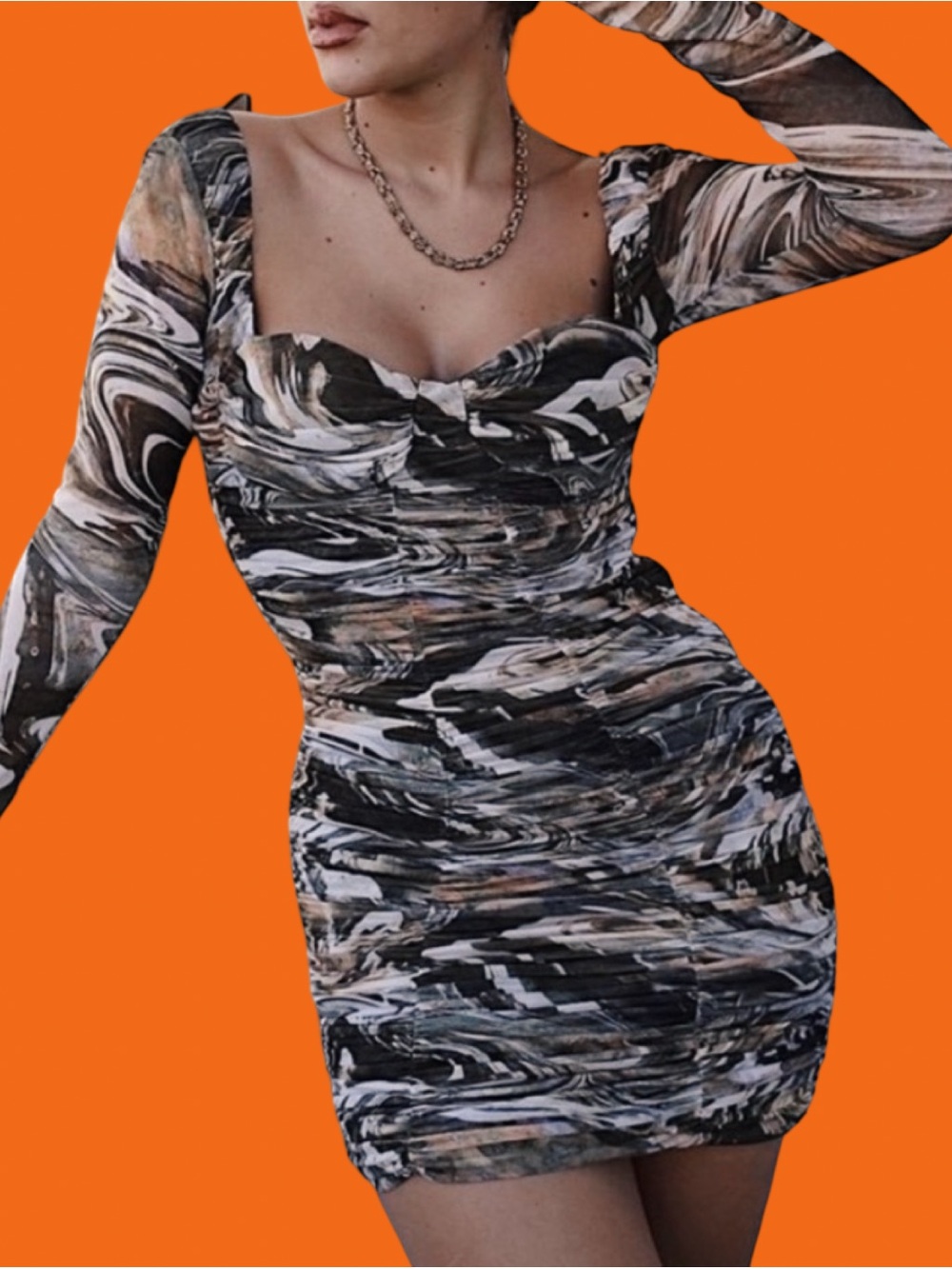 ZARA Ruched Mini Dress
